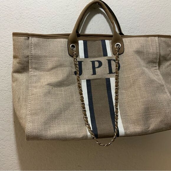 Lily & Bean Bag w/ JPD initials large tote bag zip - Picture 6 of 13